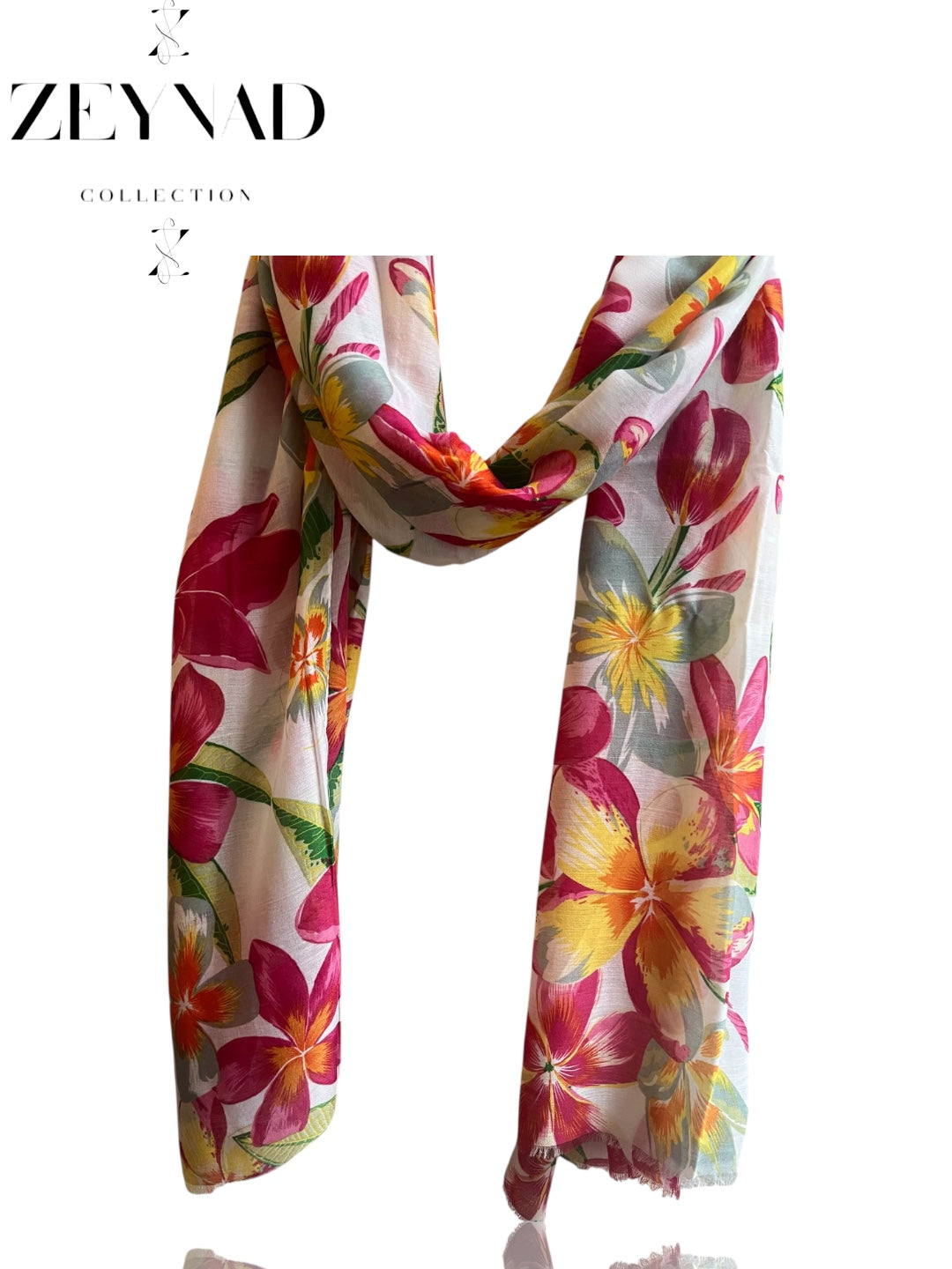 Light Mango Floral Modal Hijab