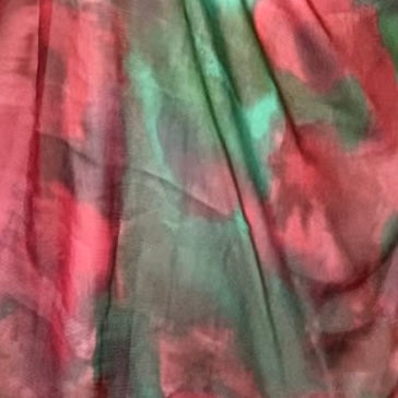 Hot pink Floral watercolor chiffon hijab