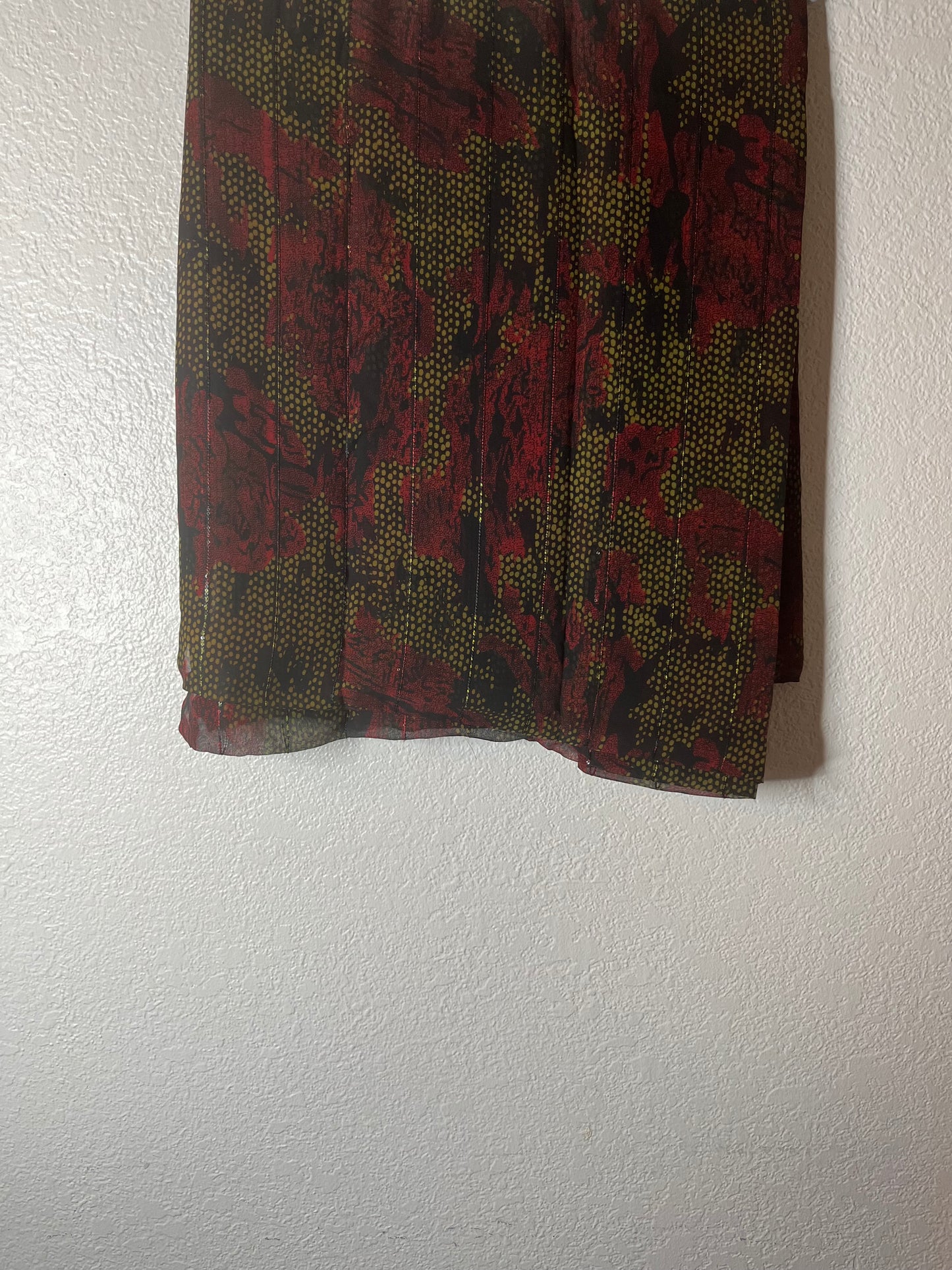 Luminous vibrant green & red chiffon hijab