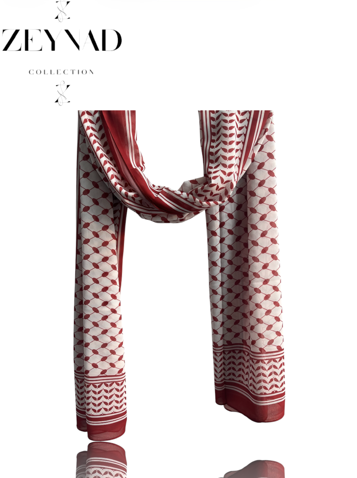 Crimson fall keffiyeh chiffon print