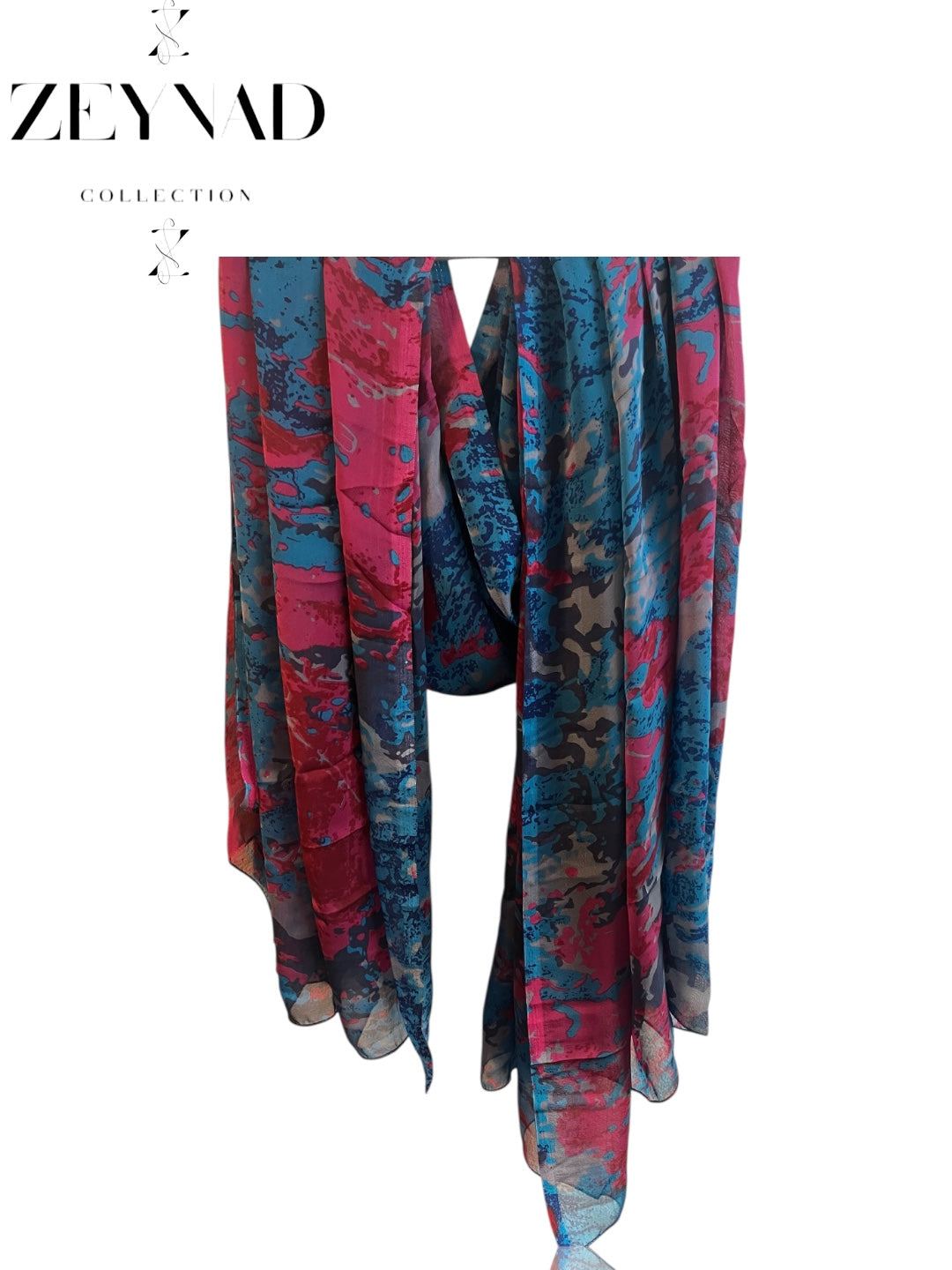 Bubblegum Shadow Blossom Chiffon Hijab