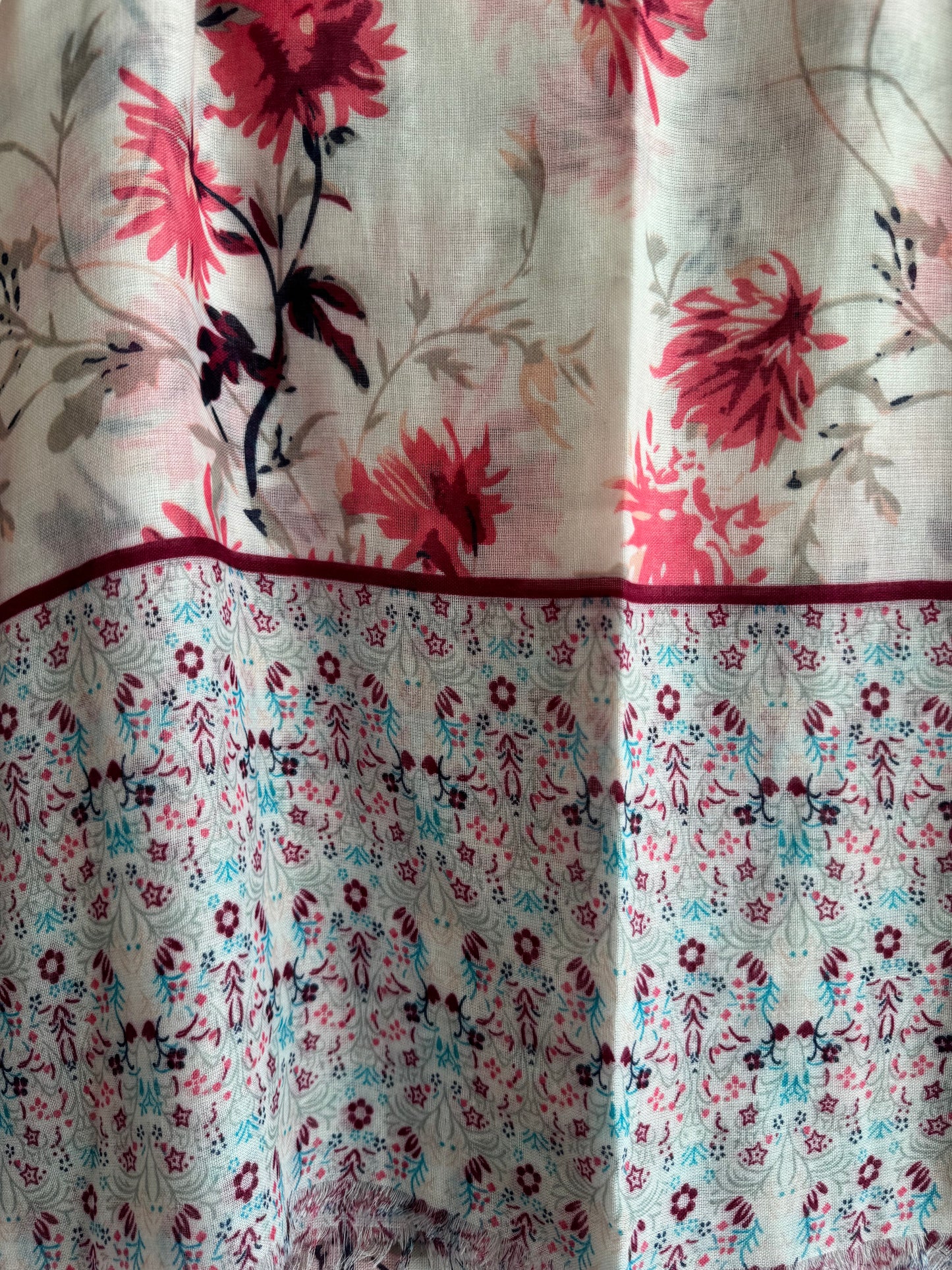 Vibrant rose forest modal hijab