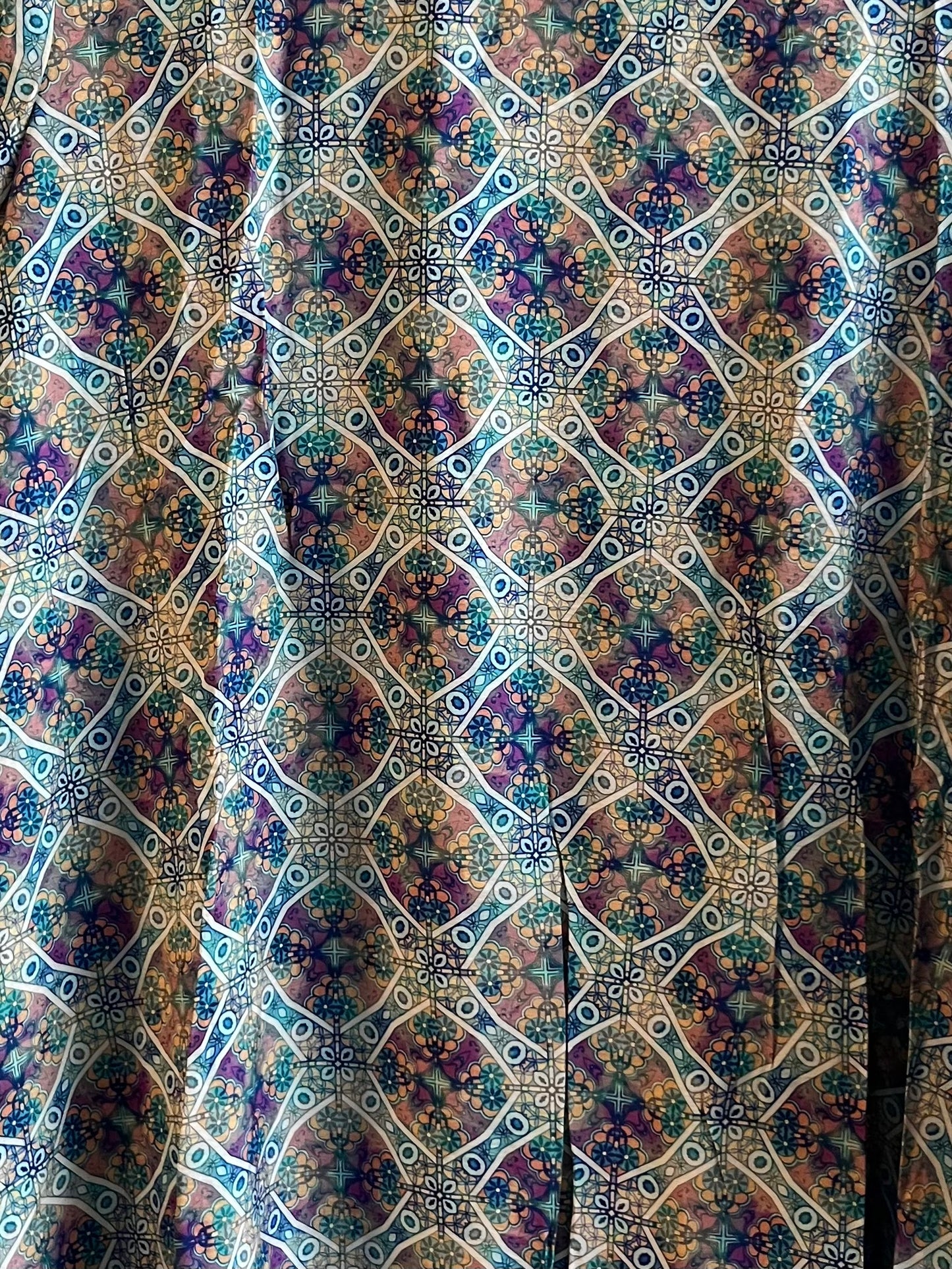 Teal Purple Flower Summer Style Dress