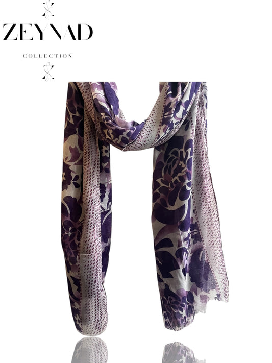 Light Purple & White Dim Modal Hijab