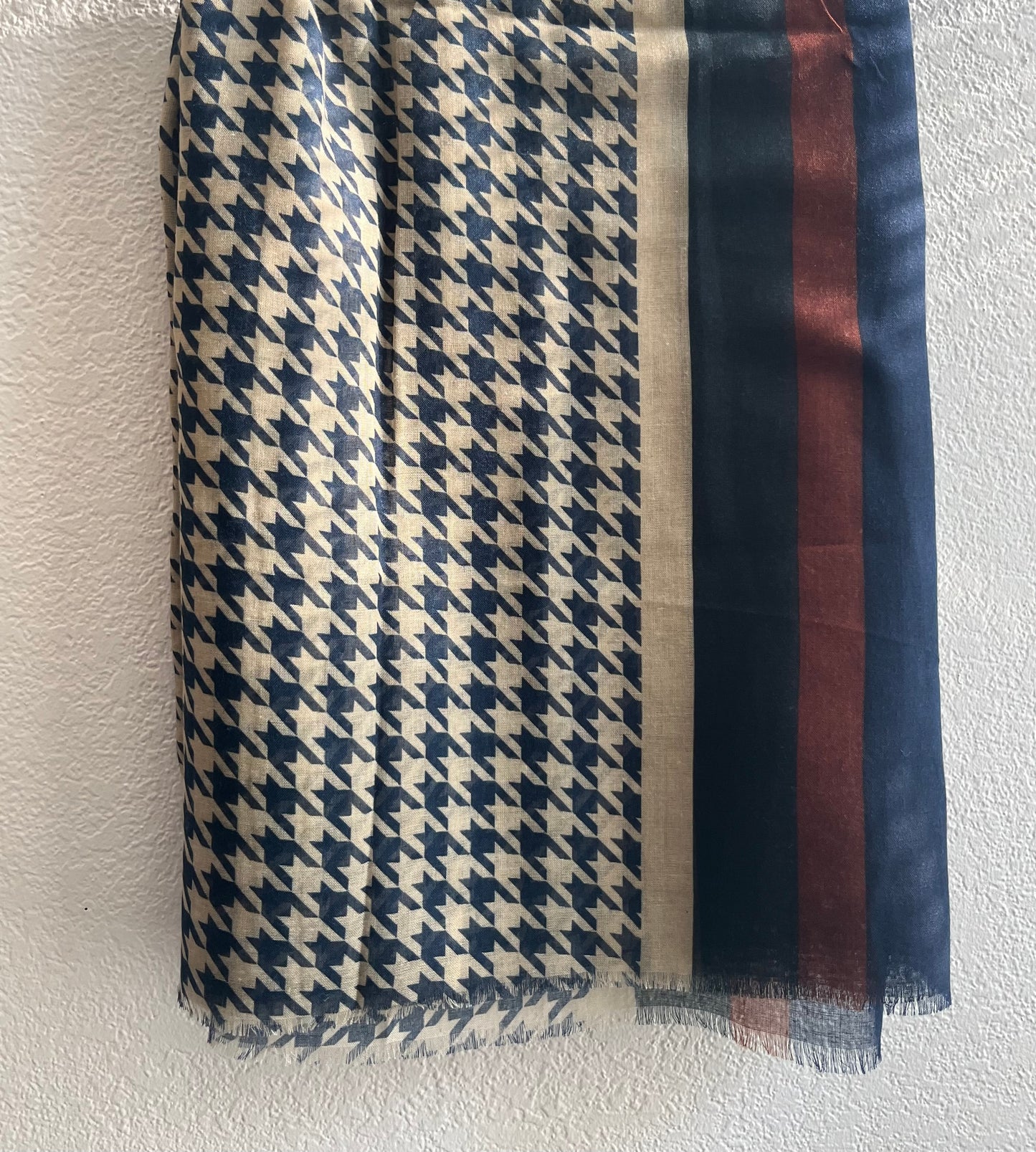 Navy Blue Lined keffiyeh Modal Hijab
