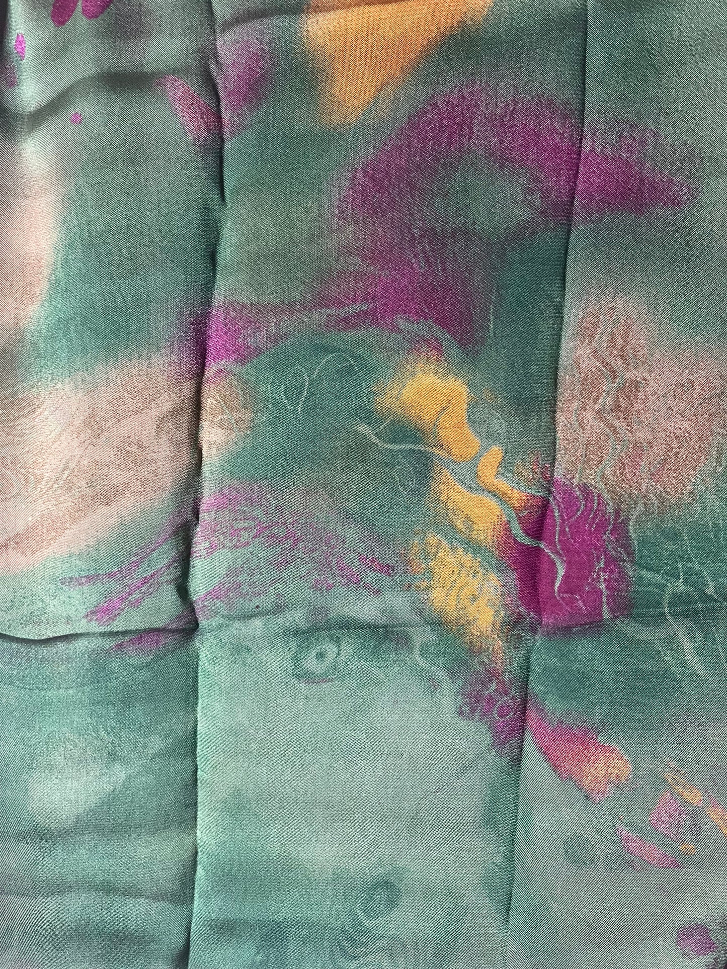 Green & Yellow Mixture Chiffon Hijab