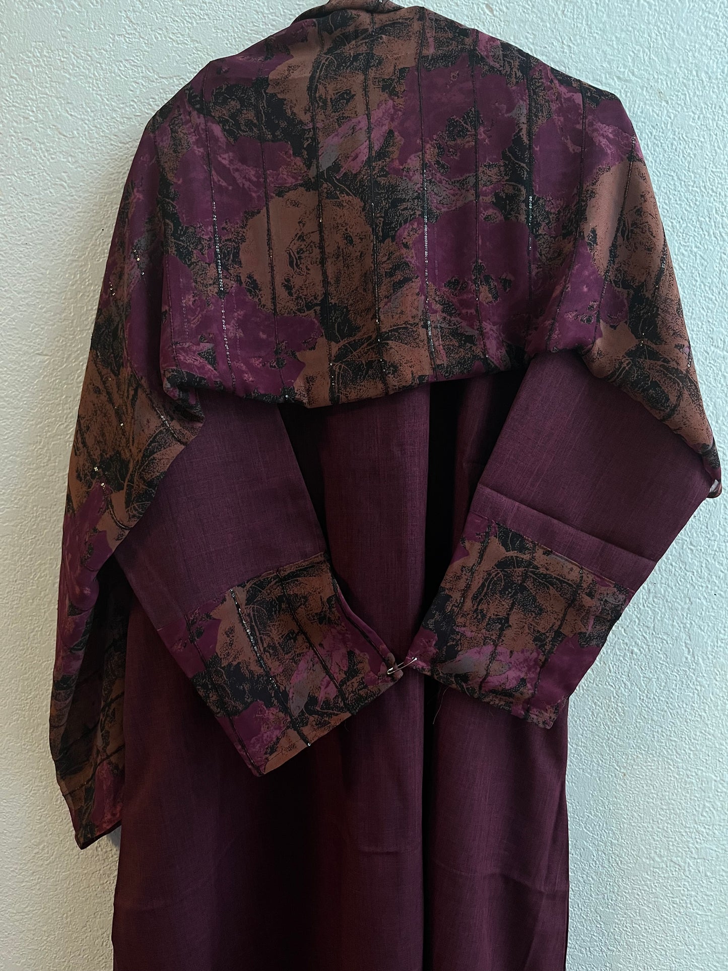 Intense bold-burgundy matching dress & hijab set