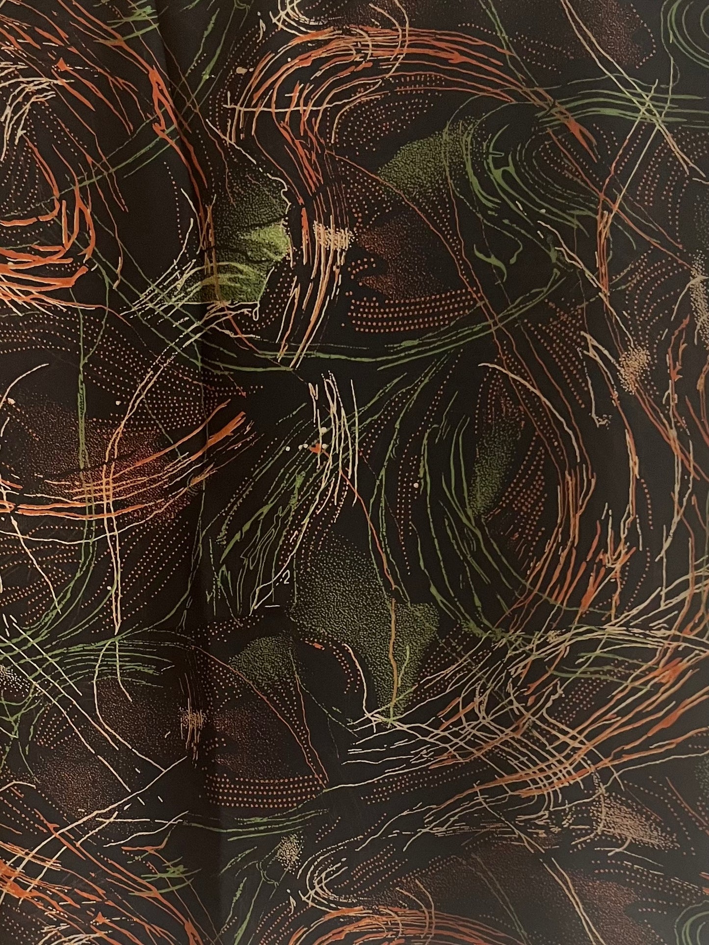 Fall orange & green blaze chiffon hijab