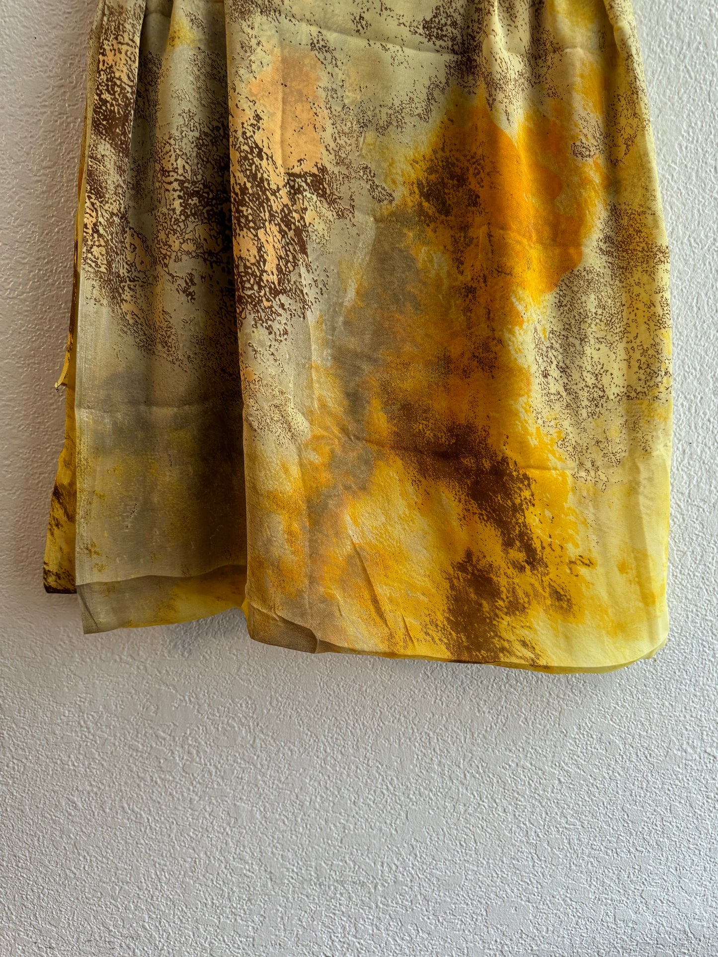 Blazing yellow watercolor chiffon hijab