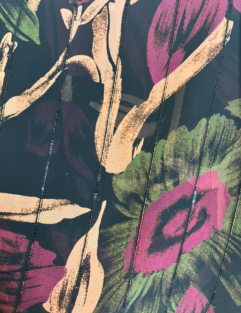 Fire Purple & Green Rhinestone Hijab