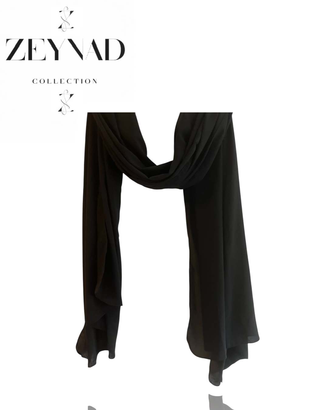 Blazing black chiffon hijab