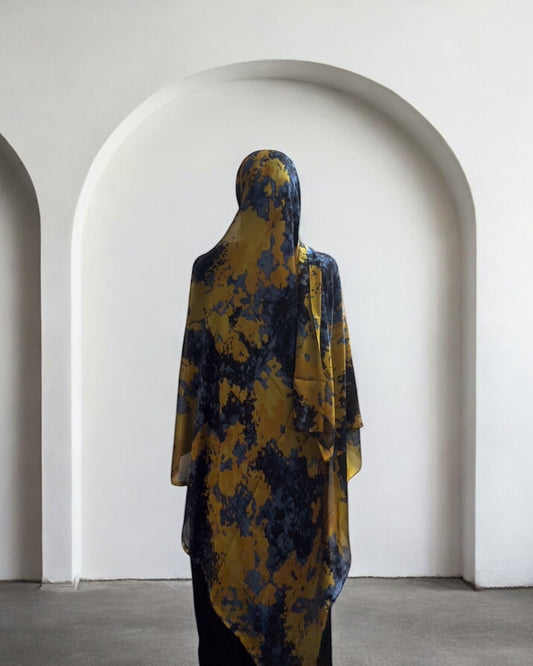 Pineapple Shadow Blossom Chiffon Hijab