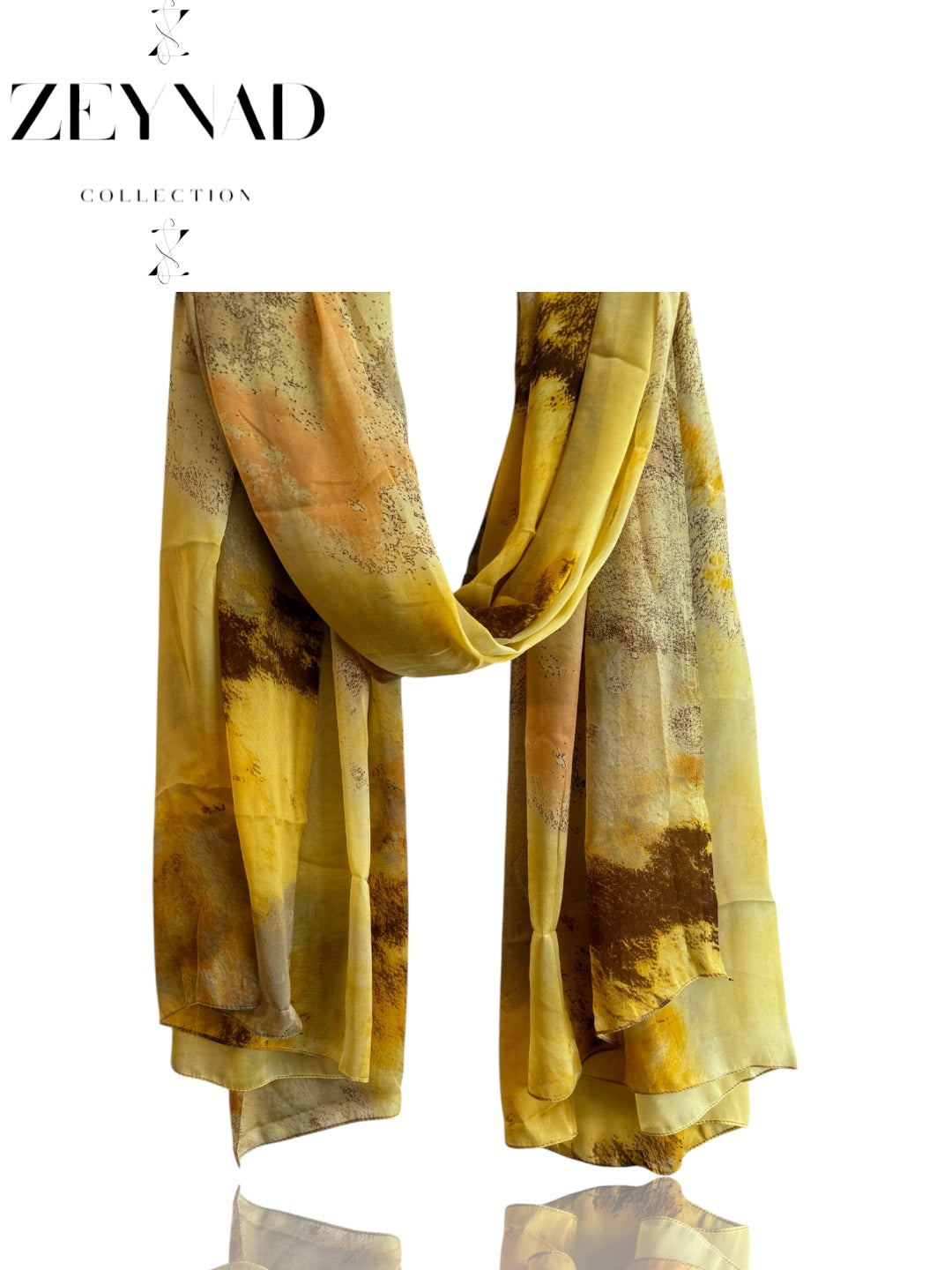 Blazing yellow watercolor chiffon hijab