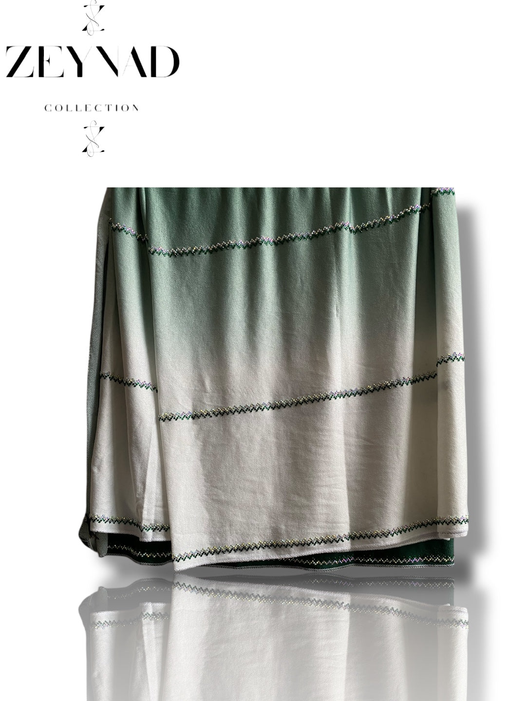 Green & White Ombré Jersey Hijab