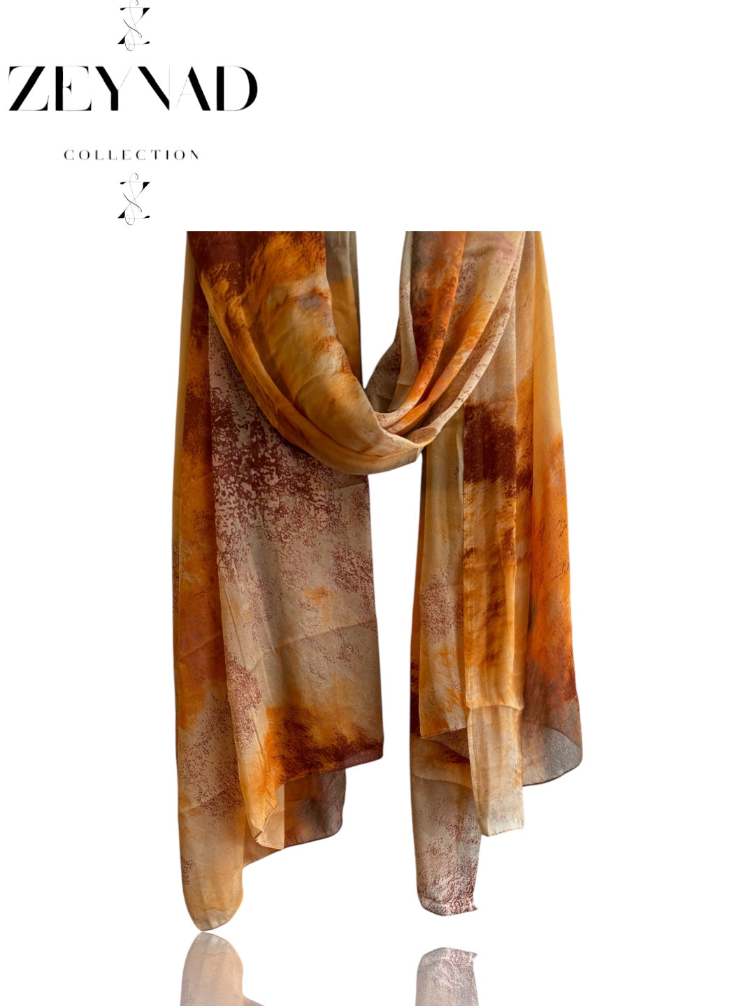 Blazing orange watercolor chiffon hijab