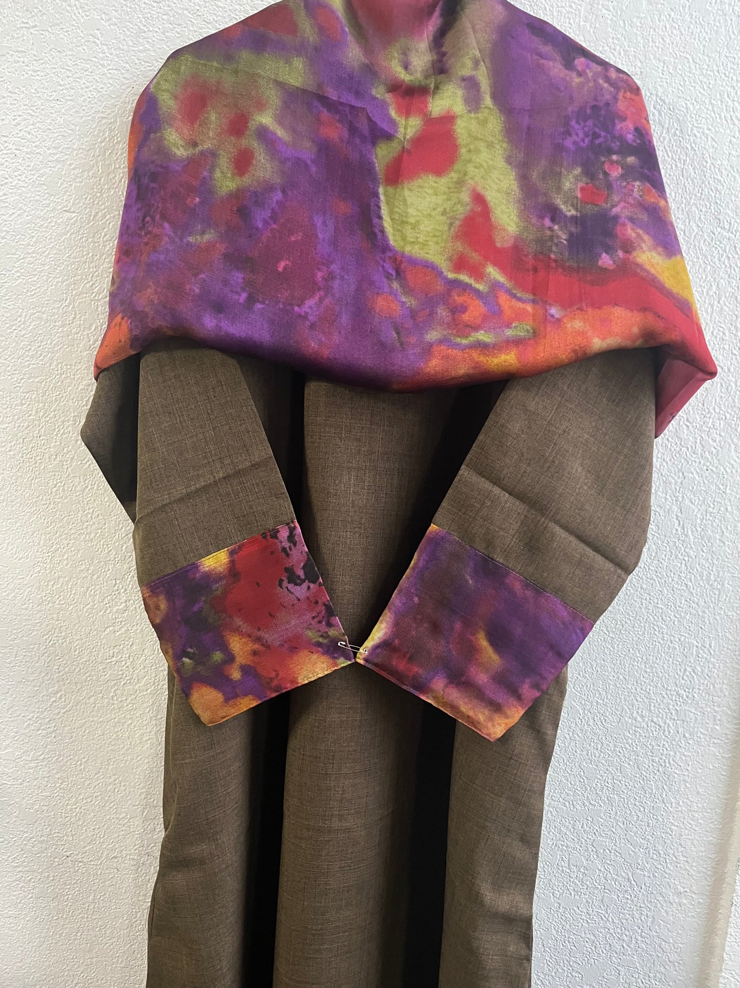 Electric mocha galaxy matching dress & hijab set