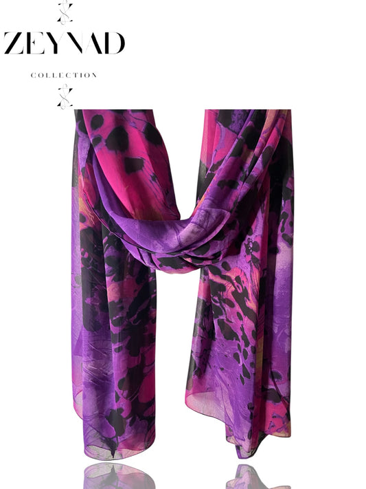 Sunny purple & pink chiffon hijab