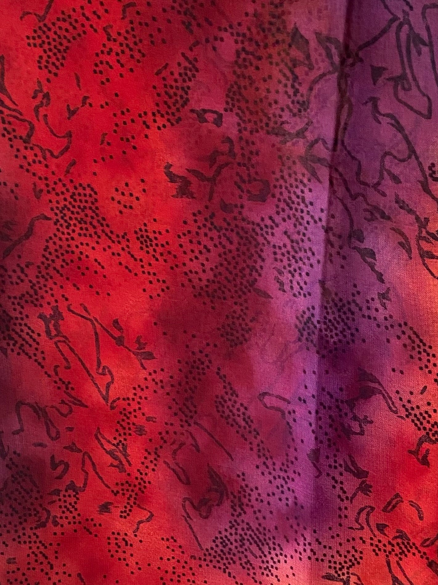 Neon red & purple chiffon hijab