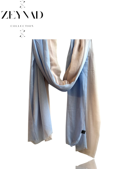 Sunset Light Blue & White Modal hijab