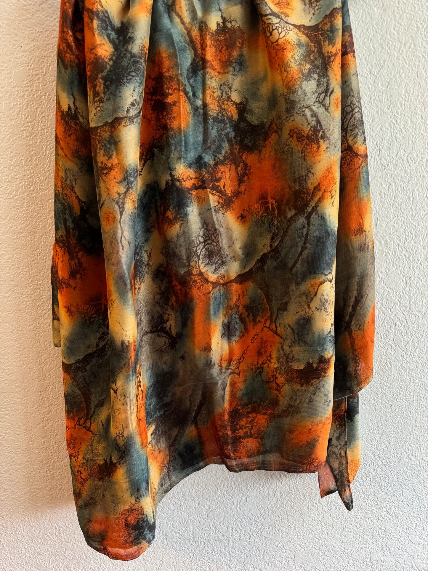 Blazing autumn air watercolor chiffon hijab