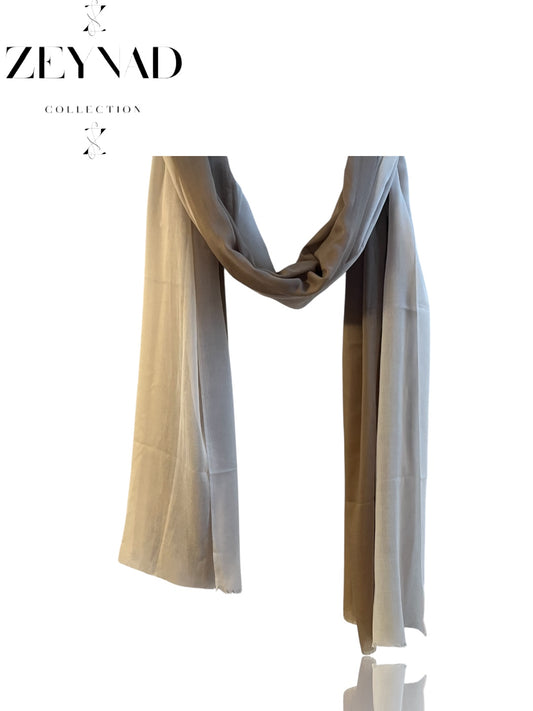 Fall dim white & light beige ombré modal hijab