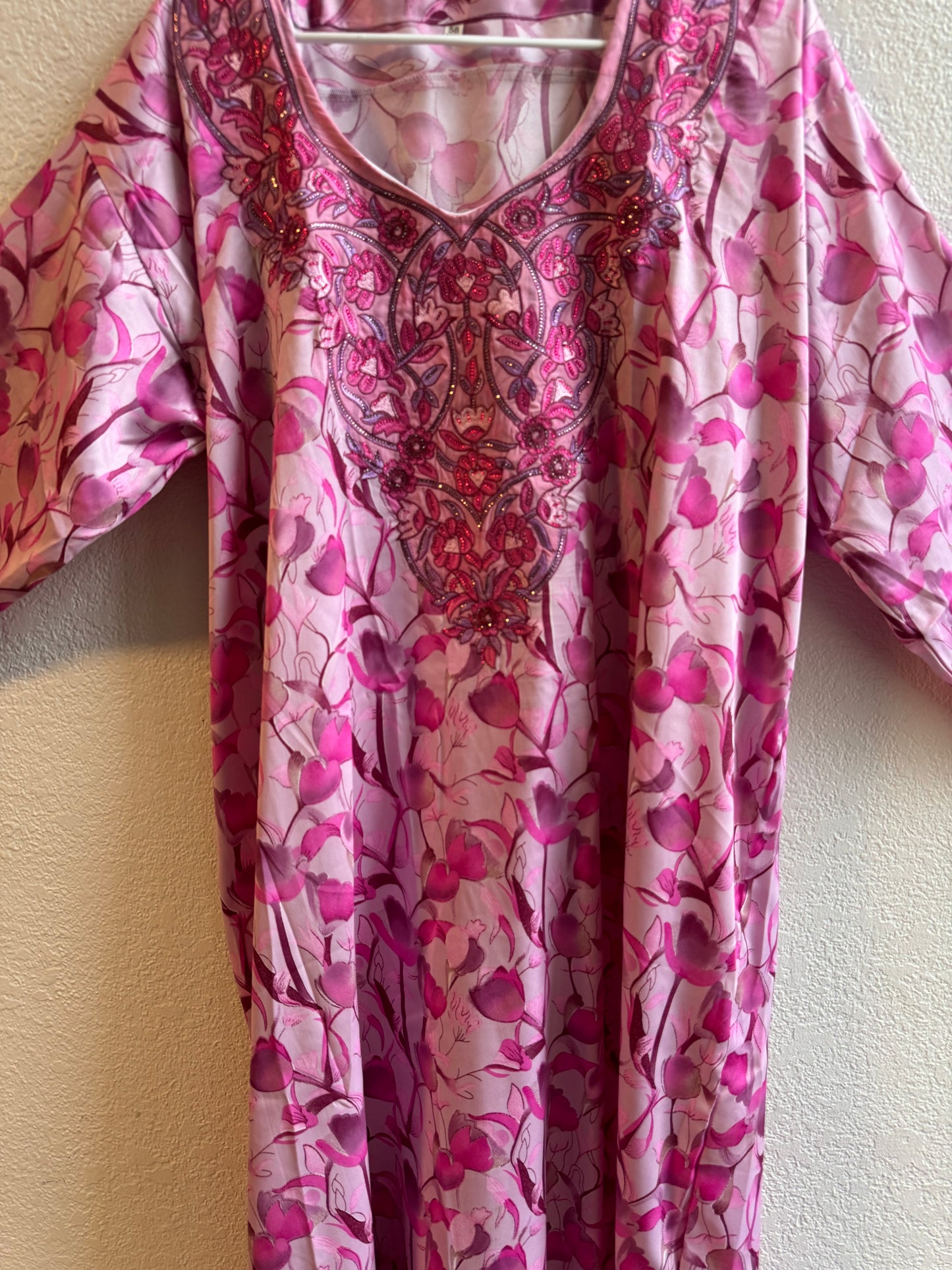 Pink Flow Jalabiya dress COMES WITH FREE HIJAB