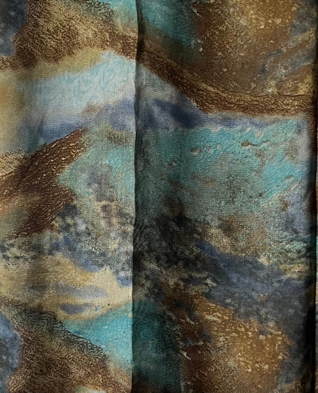 Summer Brown & Blue Waves Hijab