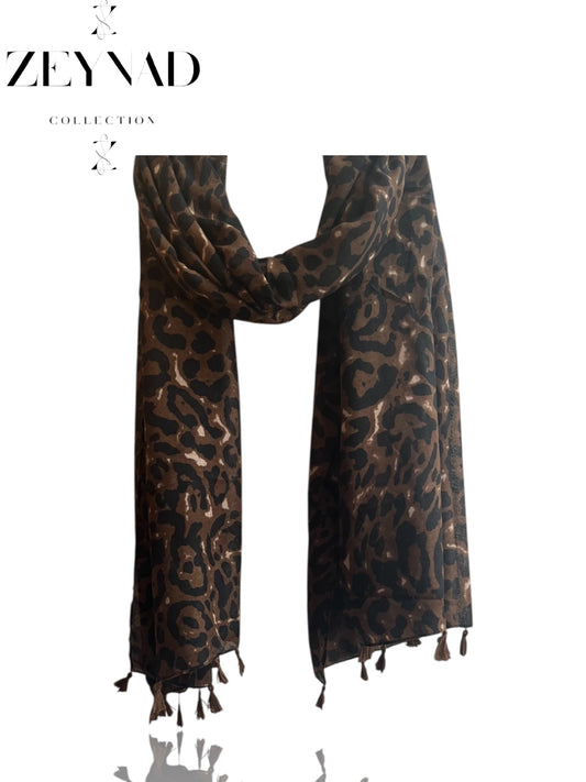 Autumn Abyss End String Cheetah Print Hijab