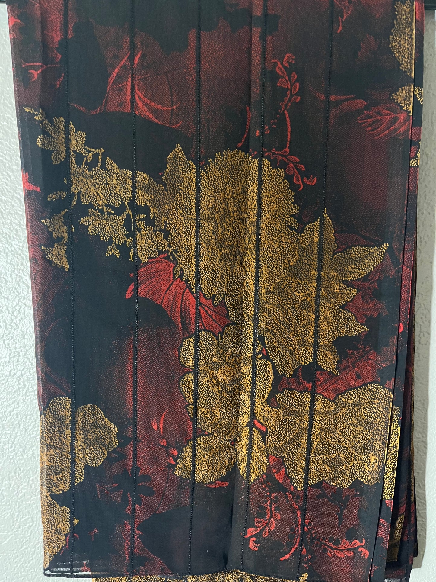 Fire Light Cream & Bold Red Mirage Chiffon Hijab