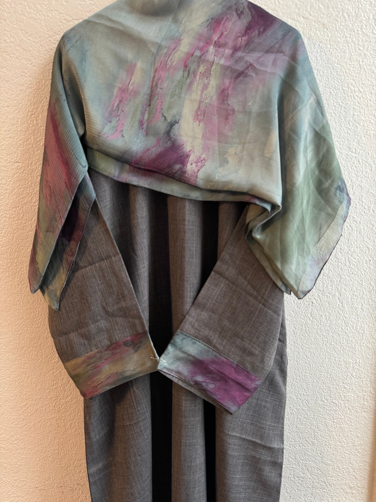 Starlight eternal grey & light washed lavender matching dress & hijab set