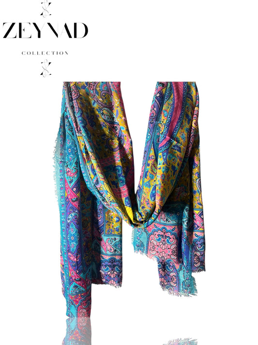 Light Sky End String Design Hijab