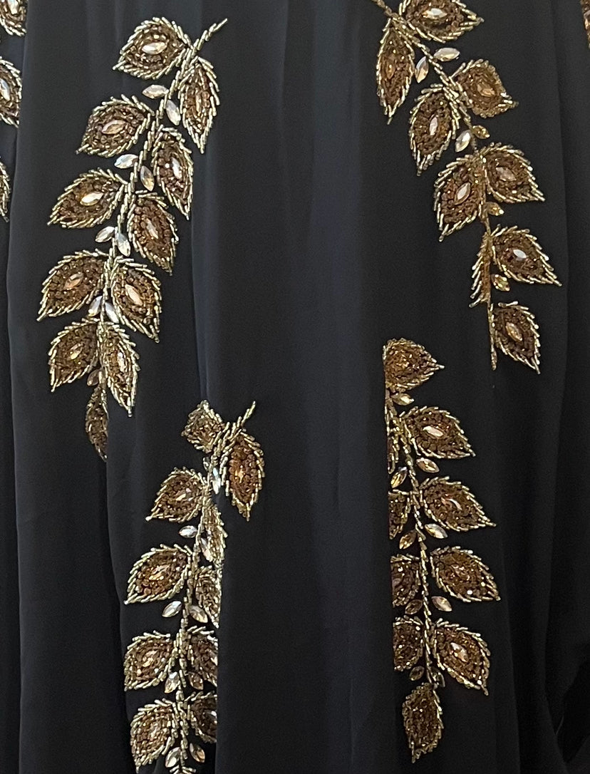 Handmade Gold Flower Abaya
