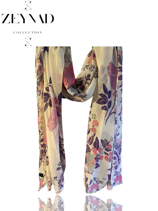 White & purple pastel serenity modal hijab