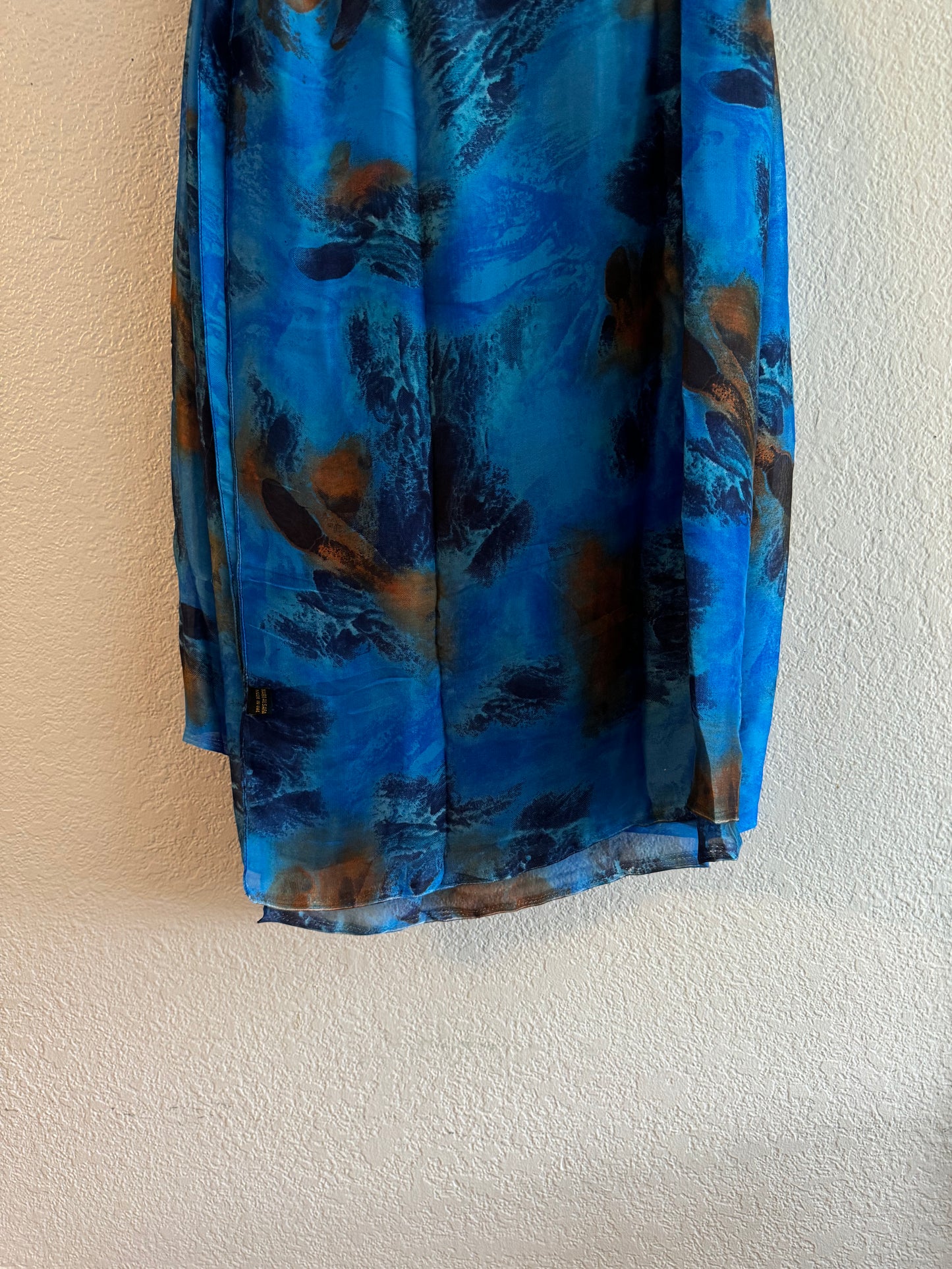Blazing brown winter watercolor chiffon hijab