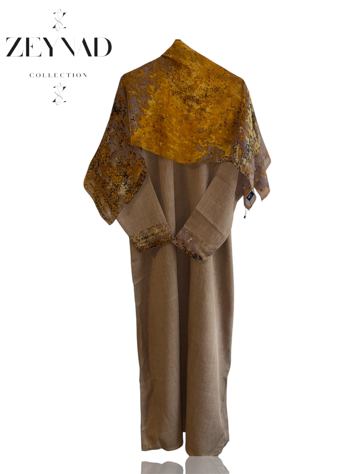 Yellow & Brown matching dress & hijab set