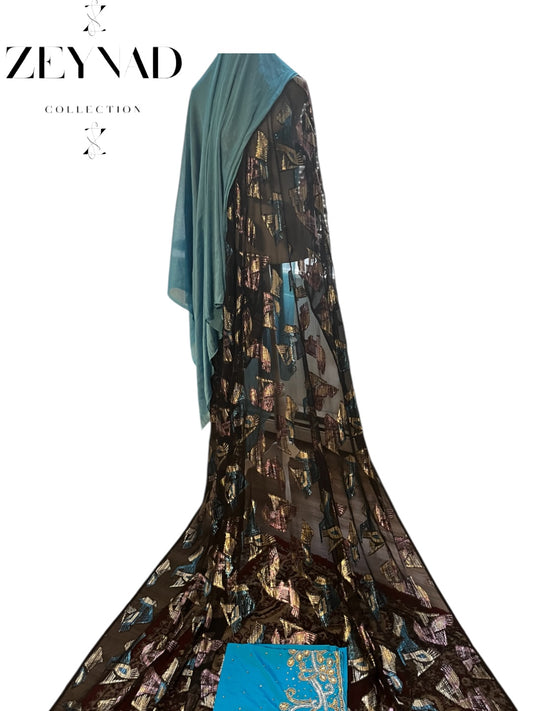 Fransawi blue & black sparkling traditional Dirac