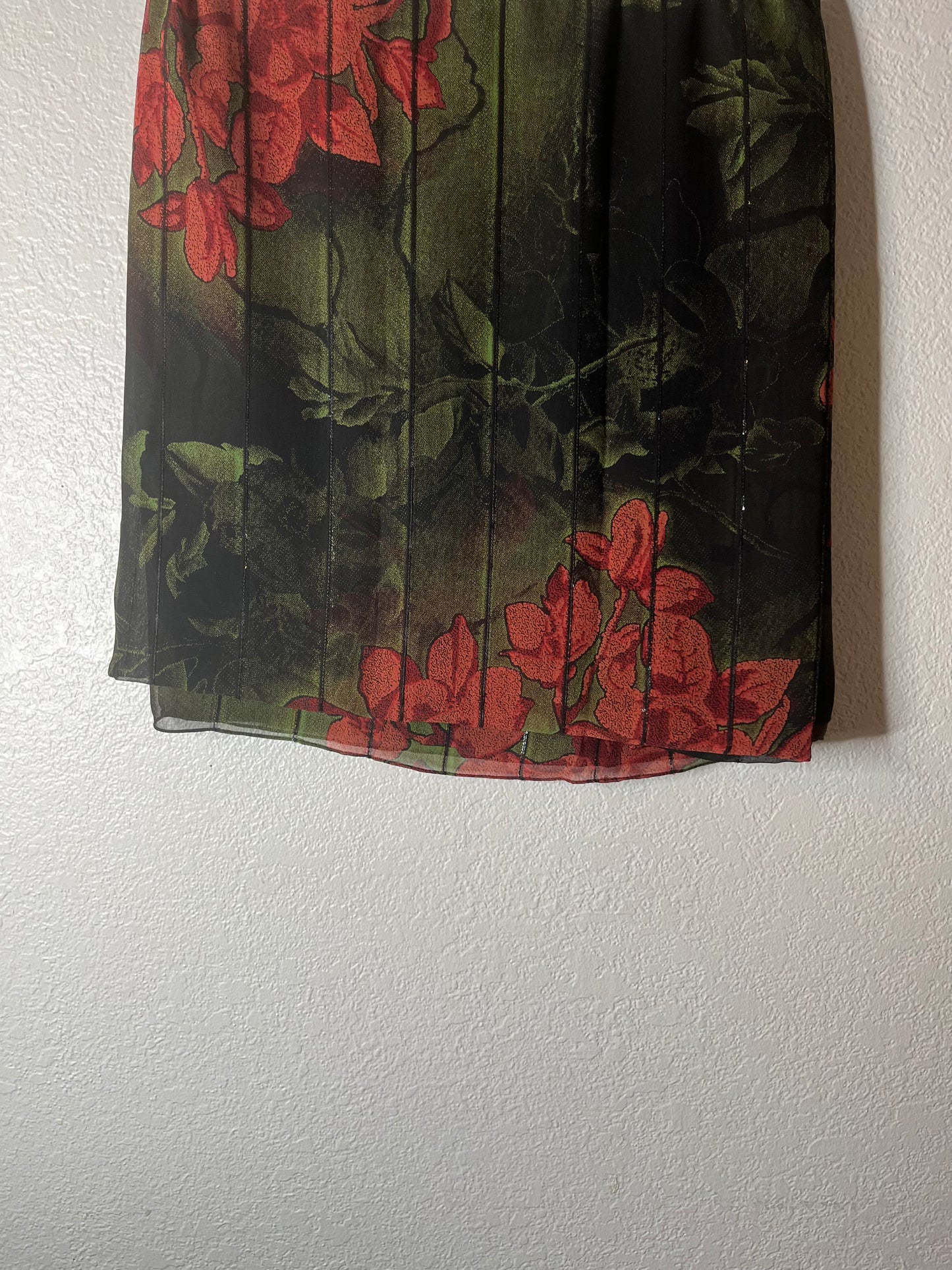 Luminous red sakura nature flow chiffon hijab