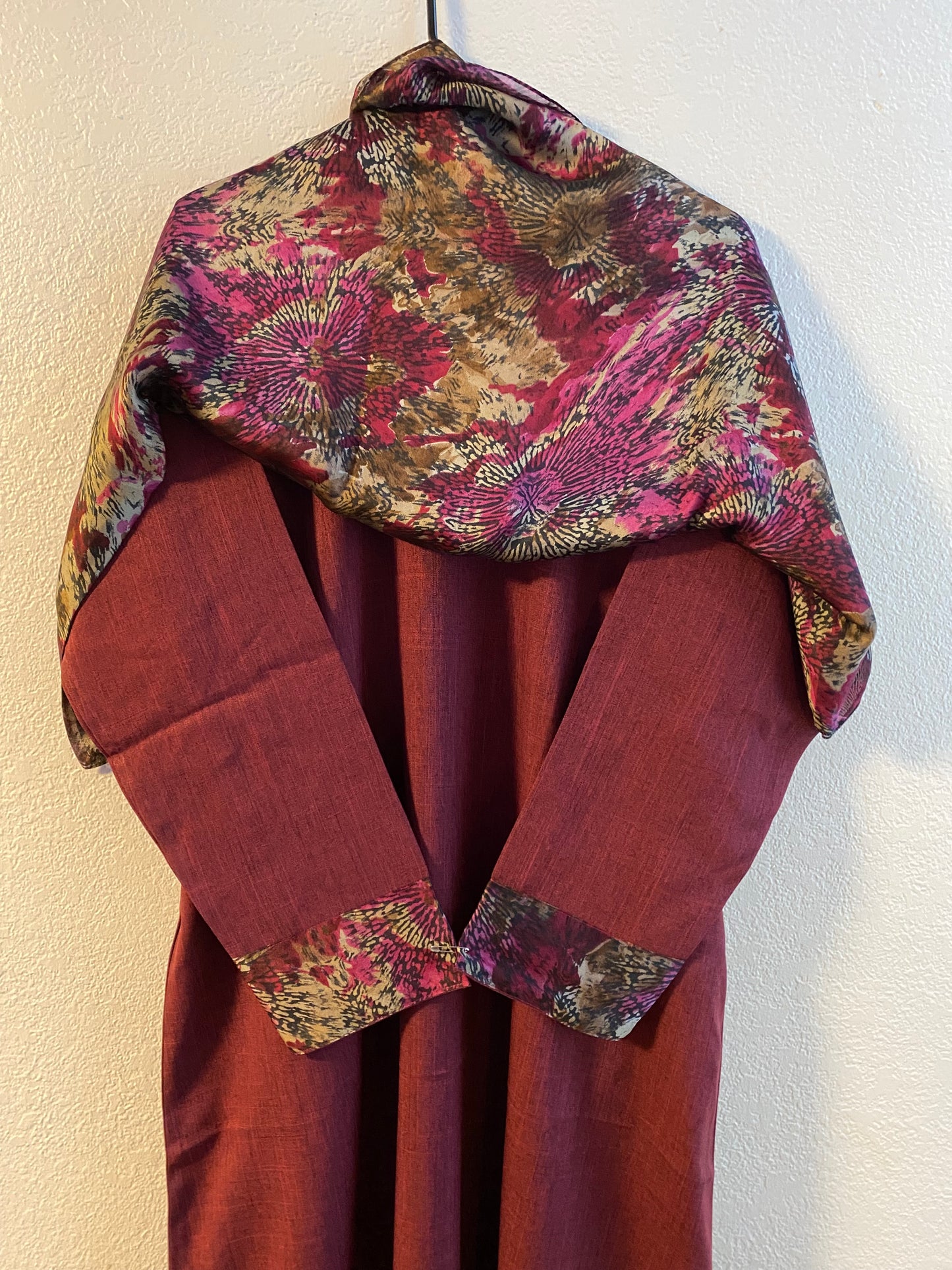 Burgundy matching dress & hijab set