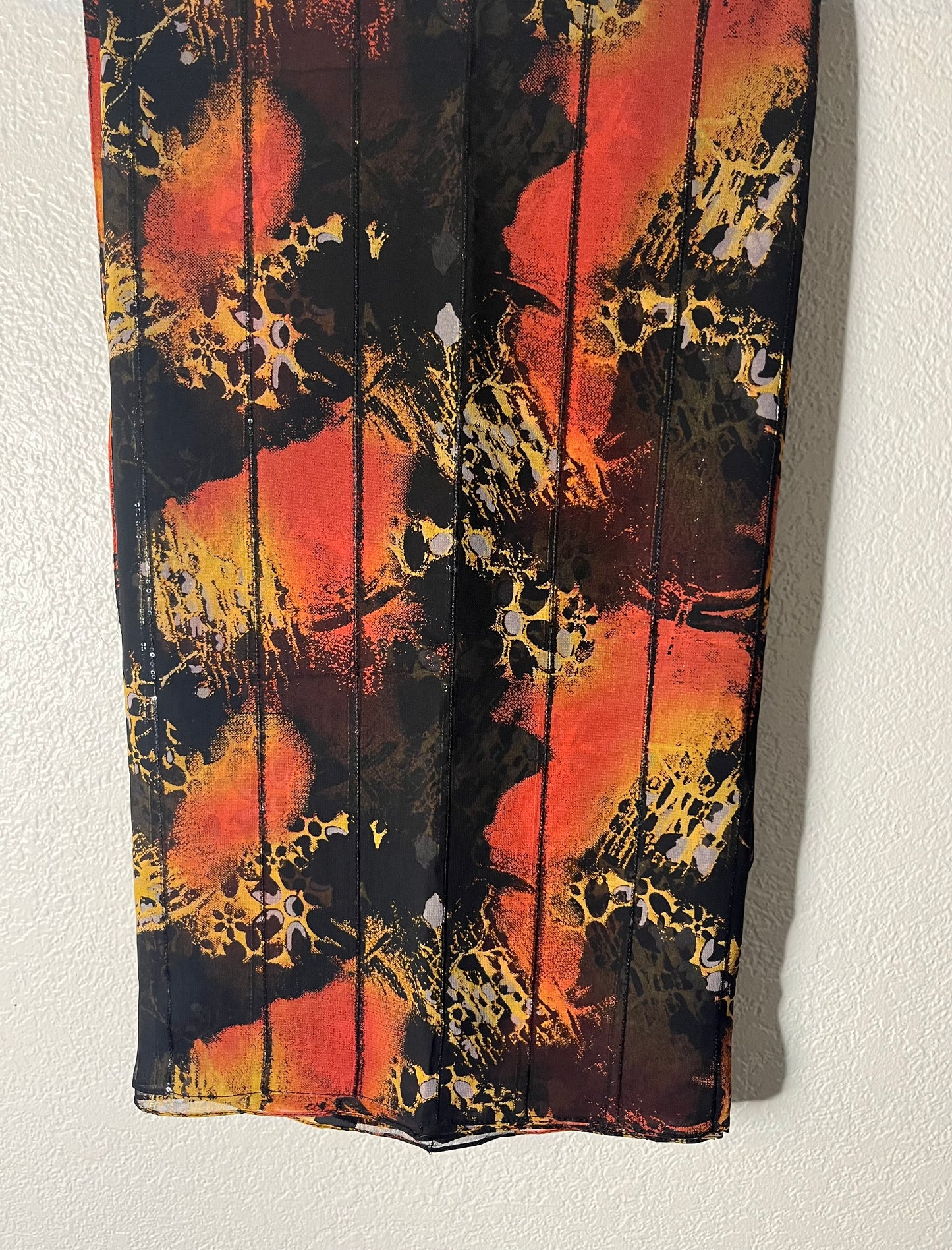 Fire Orange & Black Mirage Chiffon Hijab