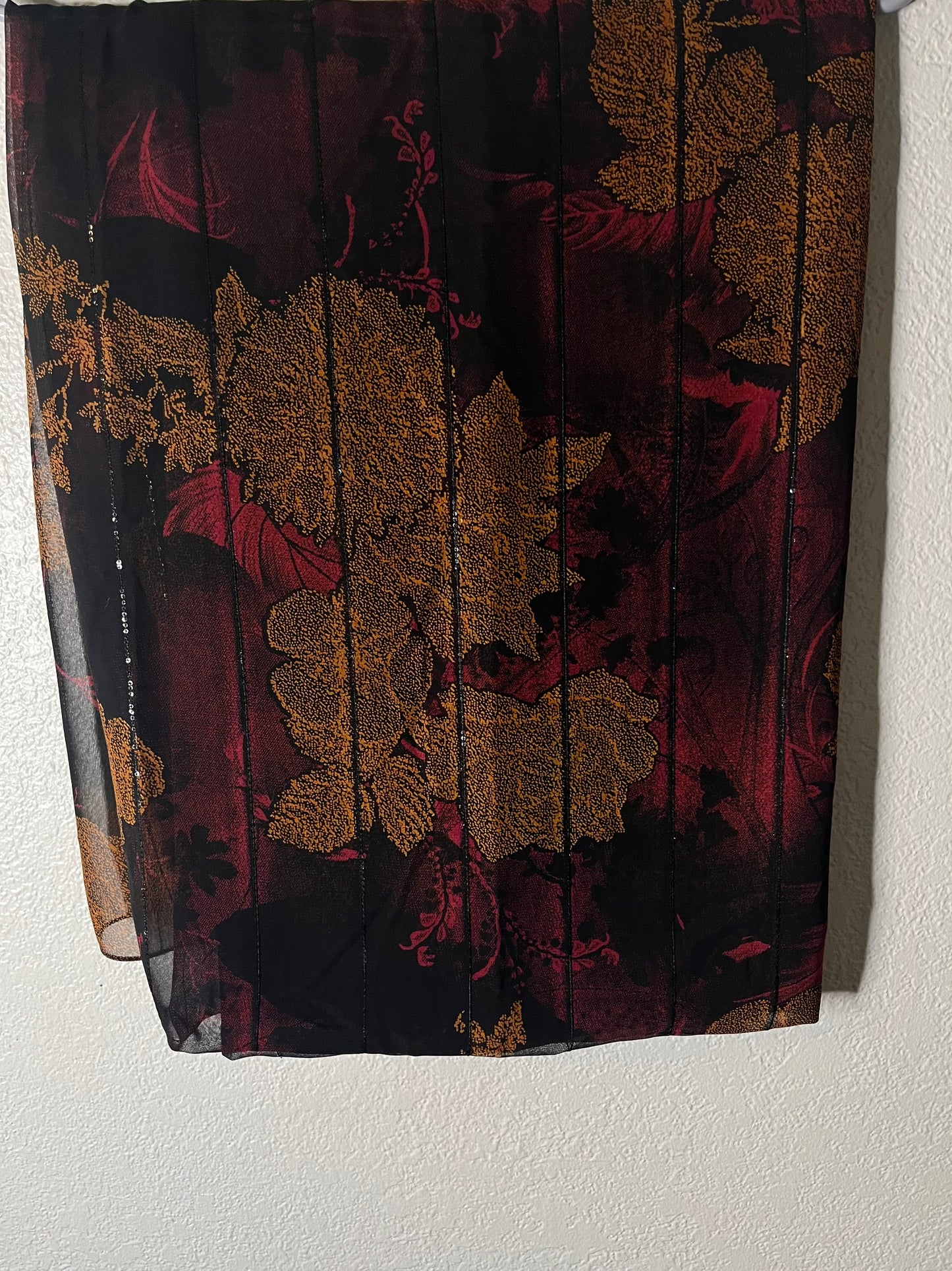Fire Dark Burgundy Flower Mirage Chiffon Hijab