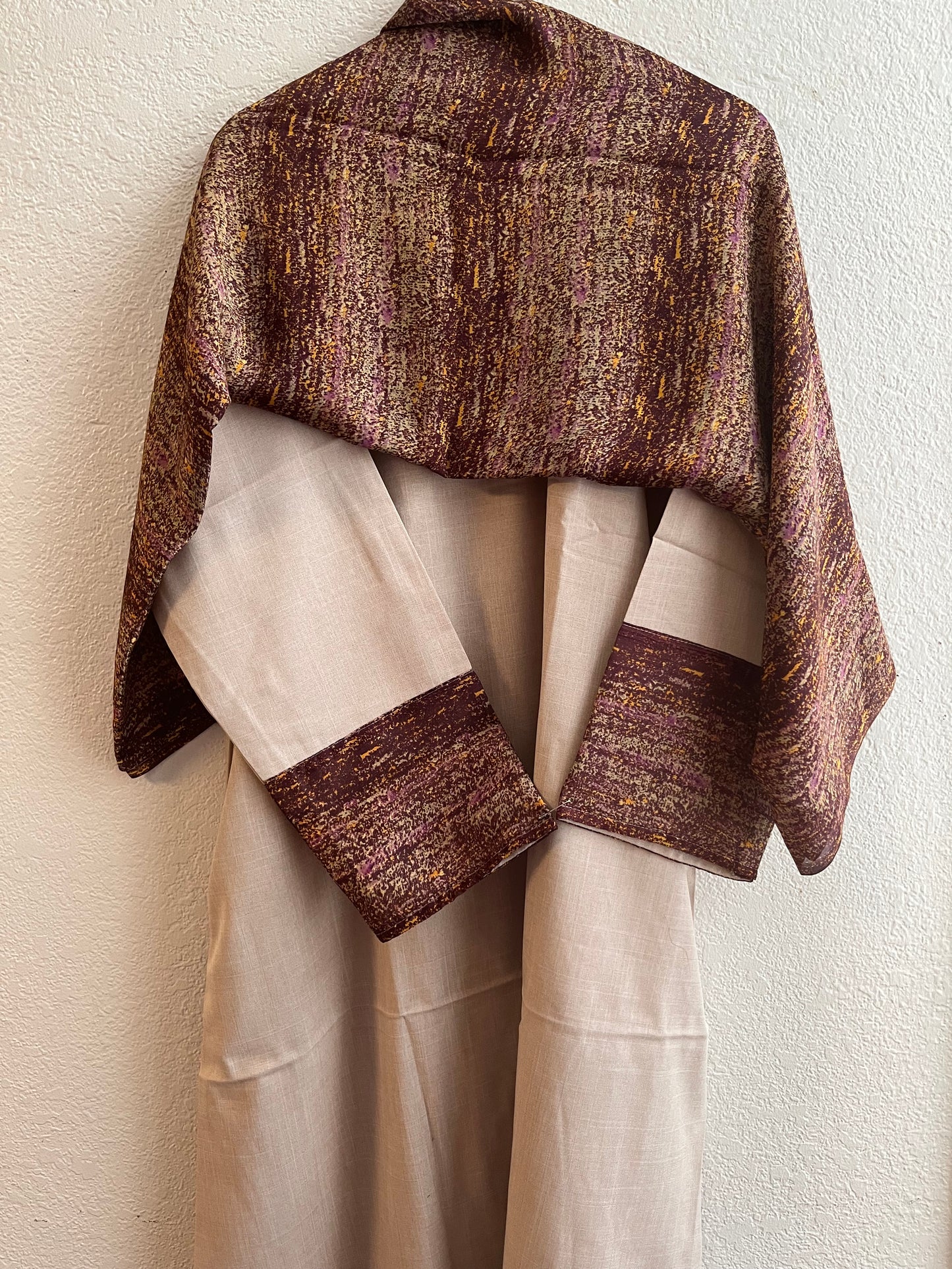 Intense beige-brown mixture matching dress & hijab set