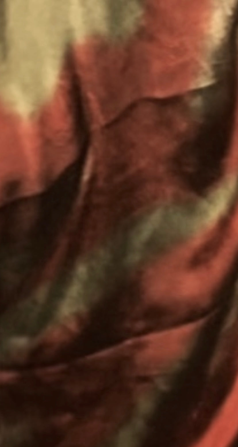 Dark orange & lime Floral watercolor chiffon hijab