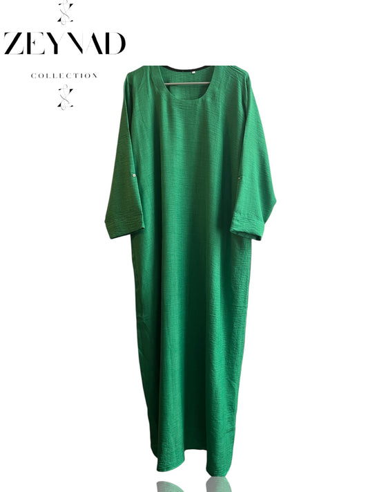 Summer Green Linen Dress