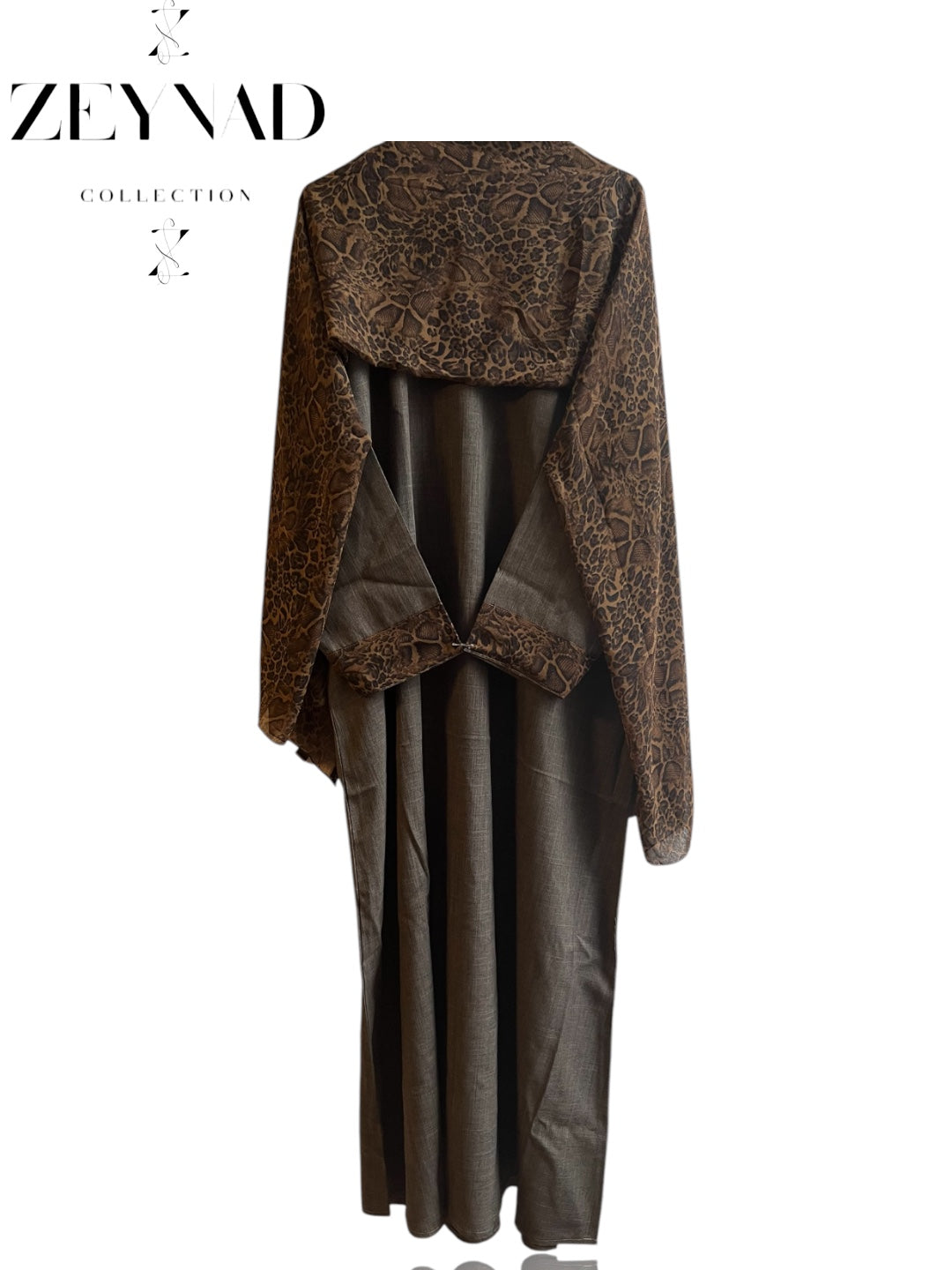 Dark Green & Brown matching dress & hijab set