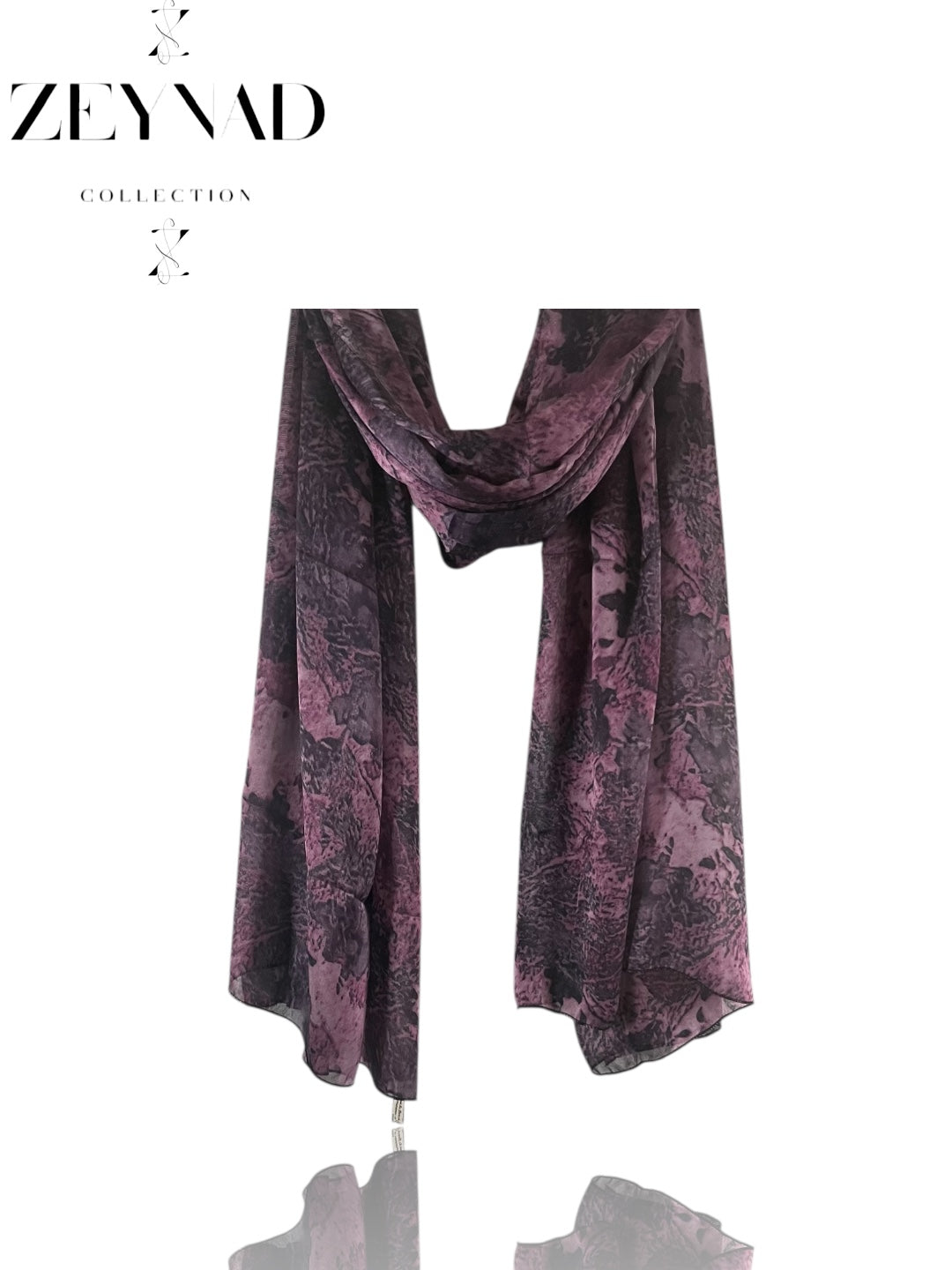 Eternal Sakura pink & spring black chiffon hijab