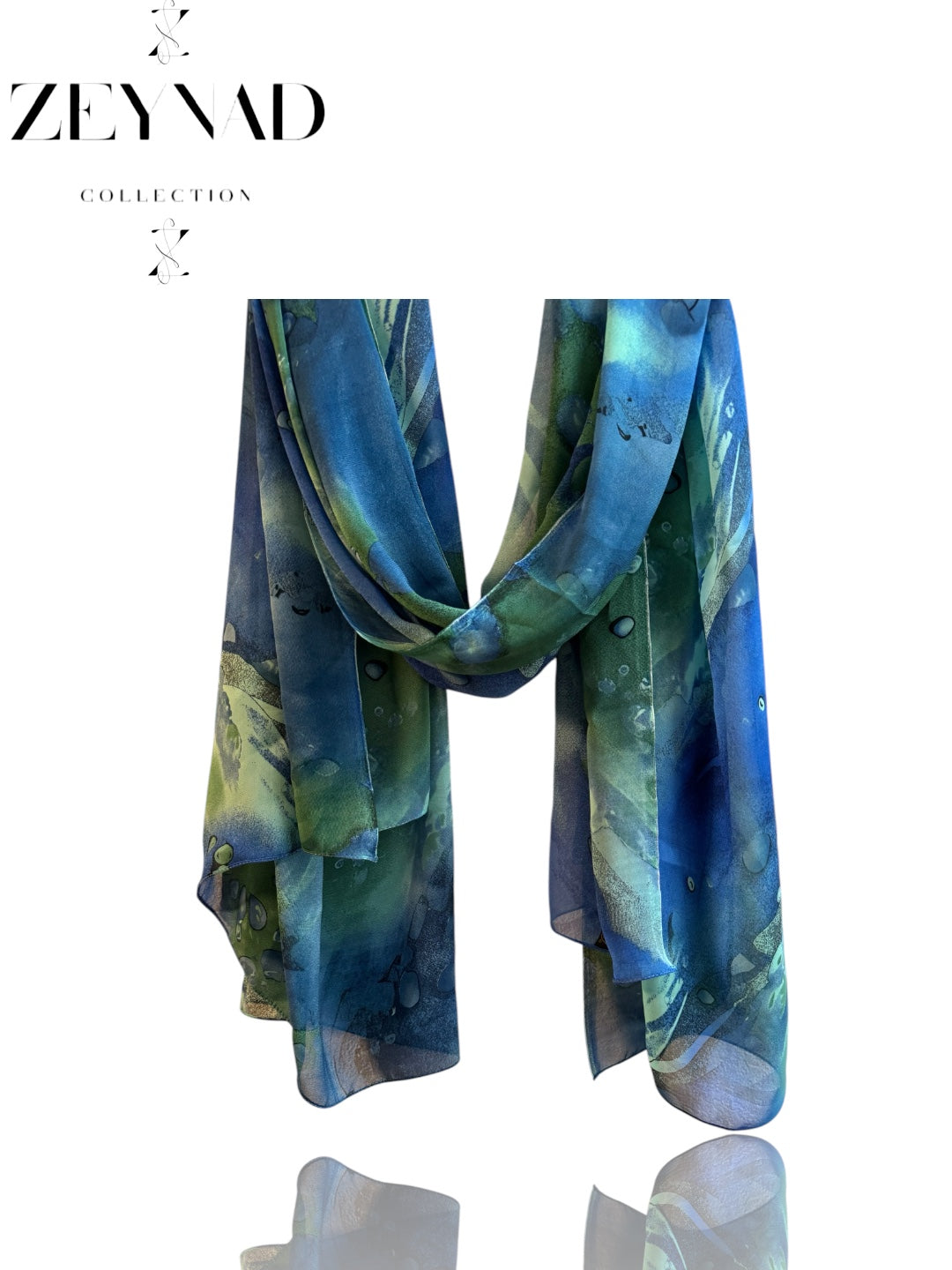 Classic Light Blue Ocean Glow Chiffon Hijab