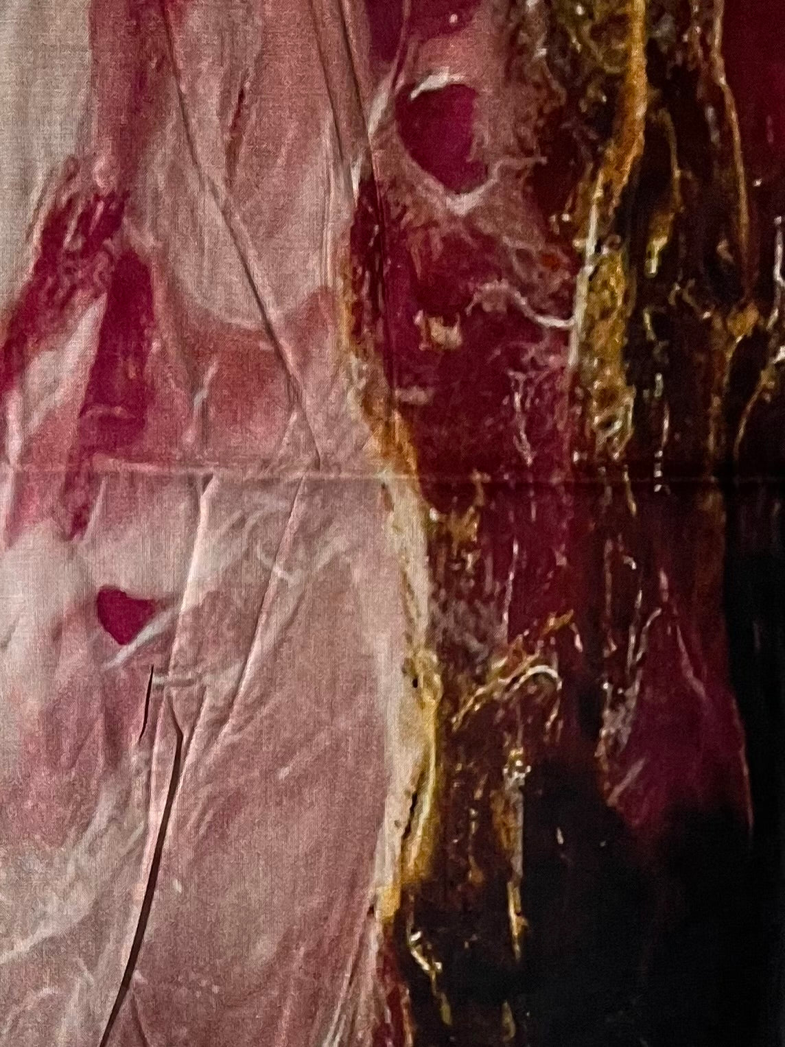 Faded marble pink & golden black watercolor modal hijab