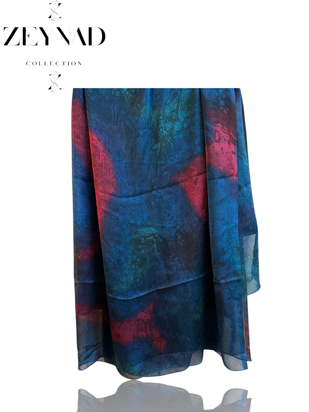 Blueberry Rose Oceanic Glow Chiffon Hijab