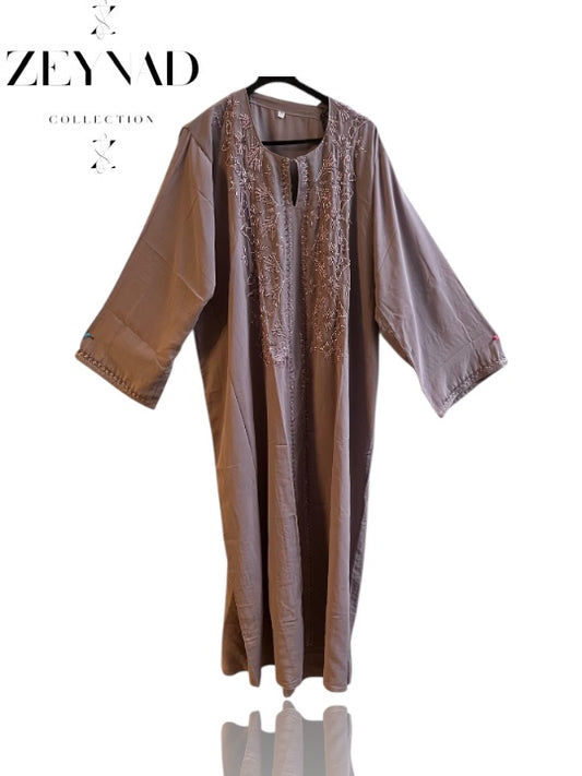 Premium Light Pink Closed Double Chiffon Abaya