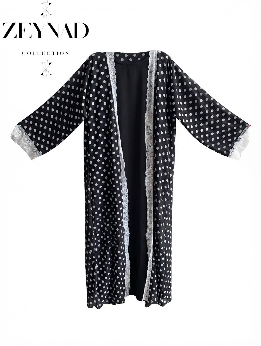 Ash ZEYNAD polka dot lace abaya
